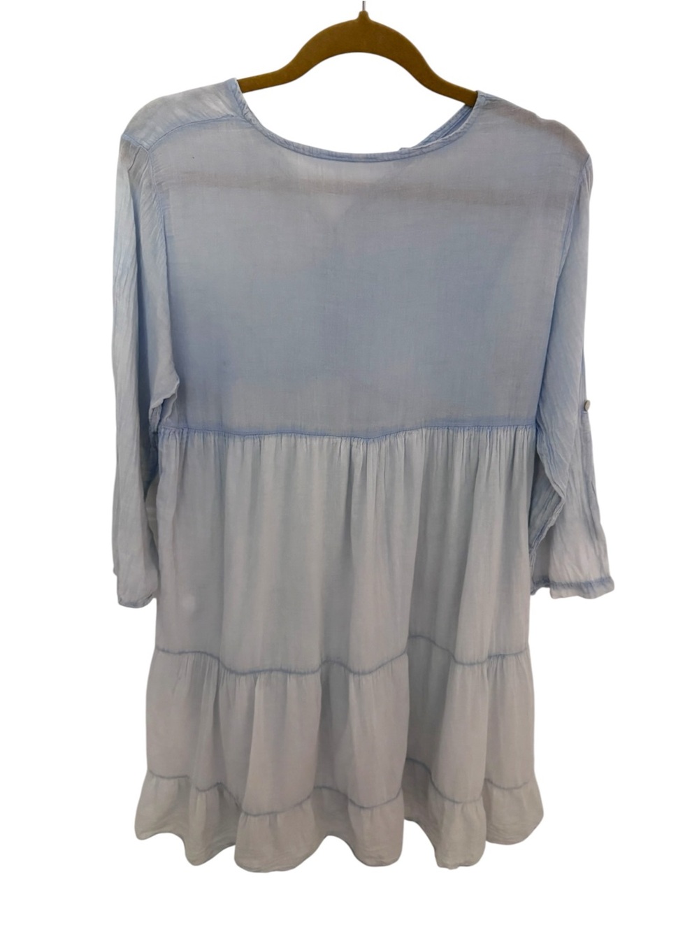 Made in Italy Cotton Ombre Tunic Dress Blue Size S M - Picture 3 of 7